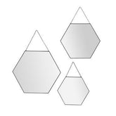Inspire Set 3 Mirrors Hexagonale Metal Black